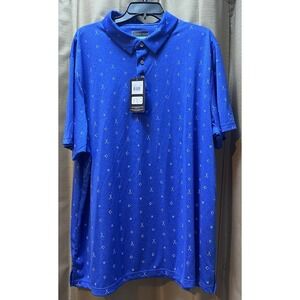 PGA TOUR Mens Blue Golf Polo Shirt XXL TTG EEGTour Moisture Wicking Short Sleeve